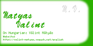 matyas valint business card